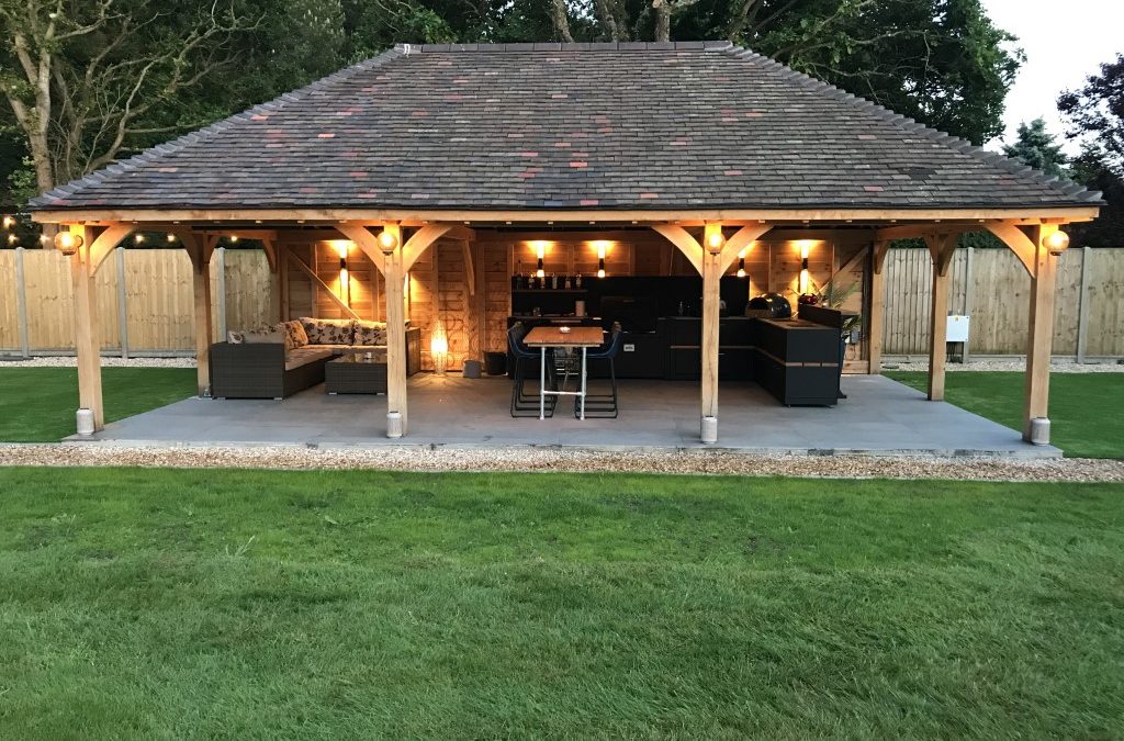 Oak framed bbq garden room