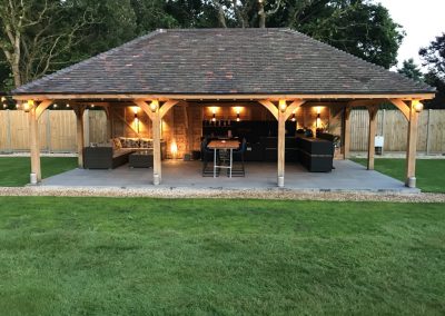 Oak framed bbq garden room