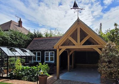 Oak framed building with oak truss