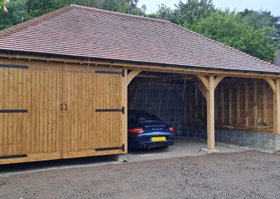 Triple Oak Framed Garage in Tisbury, Wiltshire