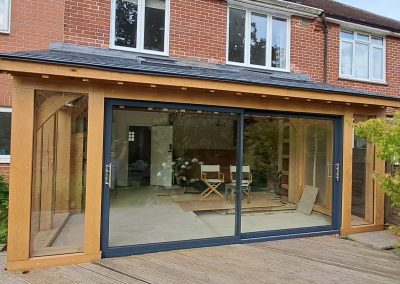Oak-framed garden room extension