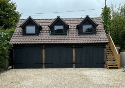 Oak Staircase on a triple oak garage near Wickham