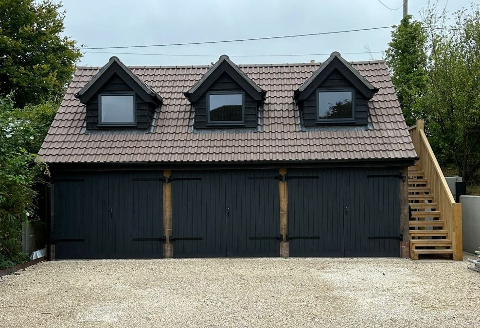 Oak Staircase on a triple oak garage near Wickham