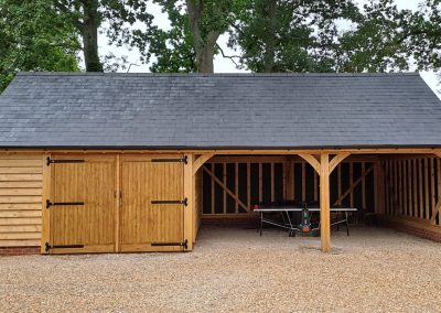3.5 bay Oak Frame Garage and Carport