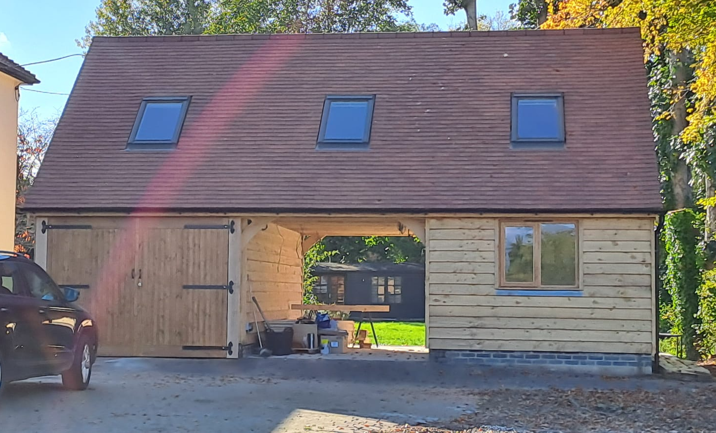 oakgaragehungerford Spruce_Timber_Cladding