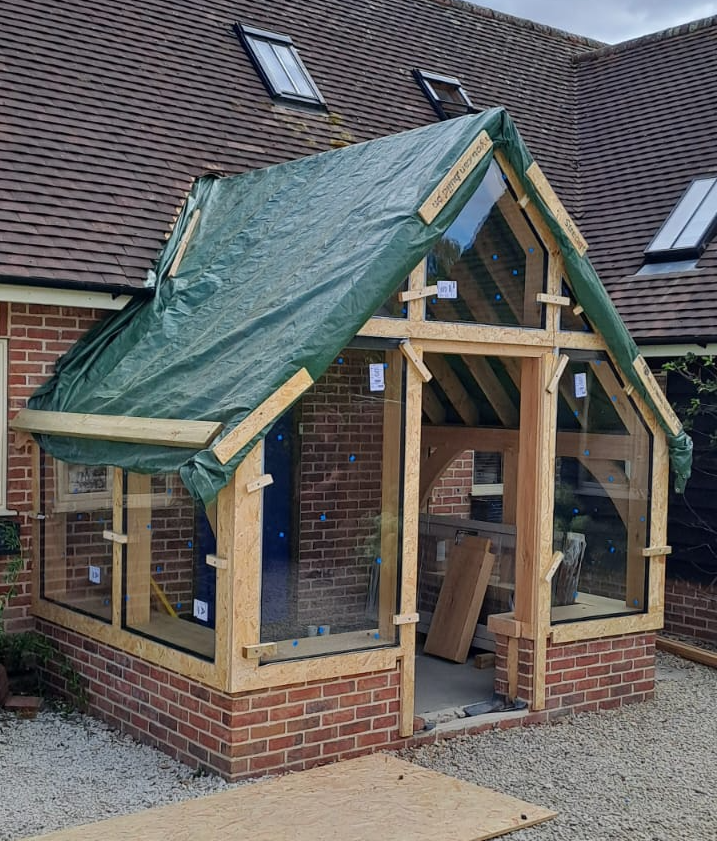 Oak Frame Porch Double_Oak_Garage_Newbury