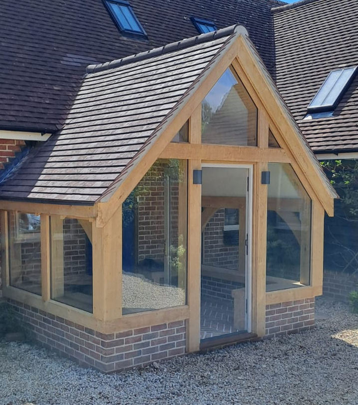 oak frame porch Spruce_Timber_Cladding